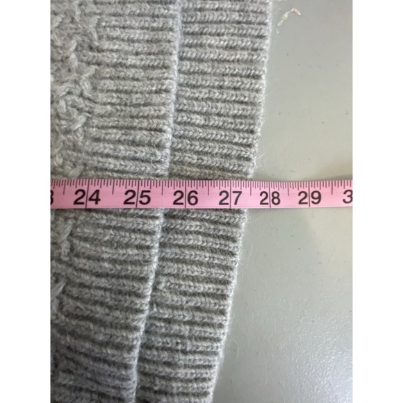 Banana Republic Italian Wool Alpaca Sweater Gray Knit Star Stitch Pullover Sz M - Picture 5 of 8